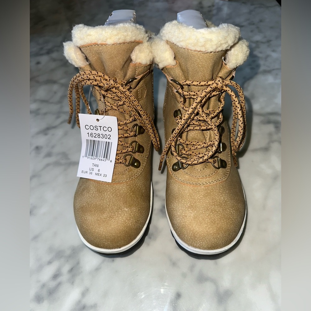 Jsport Cozy Tan Boots with Faux Fur